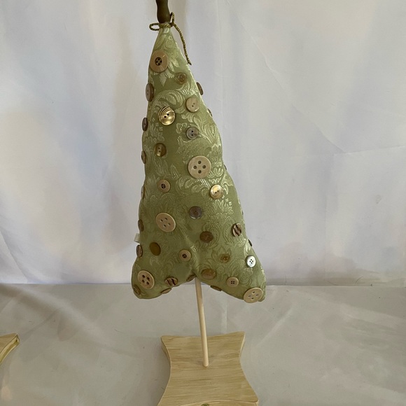 Stuffed Fabric Button Decorative Trees-set of 2 - Picture 13 of 15